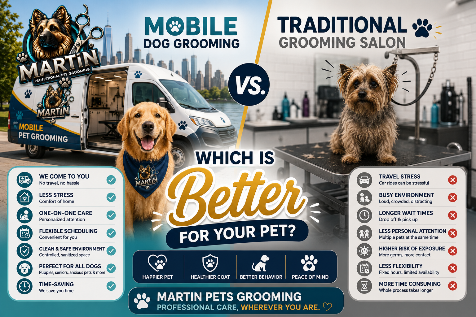Mobile Dog Grooming vs Traditional Grooming Salon